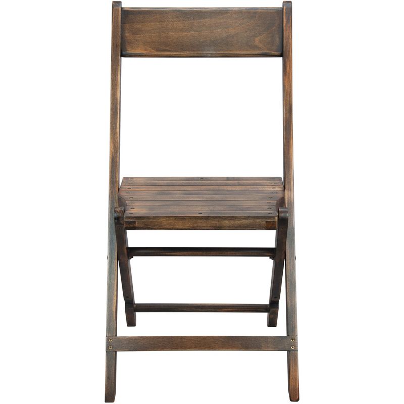 Emma and Oliver Slatted Wood Folding Wedding Chair - Event Chair - Antique Black, Set of 4, 5 of 7