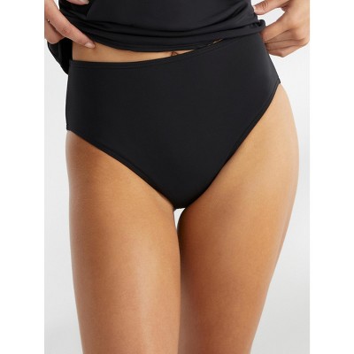 Black high-rise bikini bottom