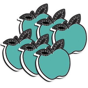 Ashley Productions® Magnetic Whiteboard Eraser, Teal Apple with Chalk Loop Leaves, Pack of 6 - 1 of 3