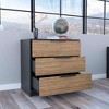 NicBex 3 Drawers Dresser for Bedroom,Modern Style Wooden Drawers with Black Handle,Dressers for Kids Room,Living Room,Entry and Hallway,Black/Pine - image 4 of 4