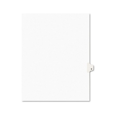 Avery-Style Legal Exhibit Side Tab Dividers 1-Tab Title Q Ltr White 25/PK 01417