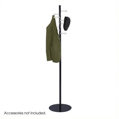 Steel Spiral Nail Head Standing Coat Rack in Black-Safco