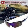 Unique Bargains Motorcycle Riding Goggles PC Tri-acetel for Outdoor Sports Dirt Bike ATV Blue Silver Tone Lens Blue Black Frame 1Set - 2 of 4