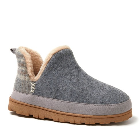 Dluxe By Dearfoams Women's Dolly Felted Bootie Slippers - Gray Xl : Target