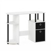 HOMLUX Simplistic Computer Desk Study Writing Workstation w/ Side Shelf & 2 Storage Bins - 2 of 4