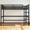 Metal Queen Size Loft Bed with Desk, U S B Charging Station, L E D and Guardrails, Space-Saving Frame for Teens,kids bed - 3 of 4