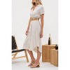 August Sky Women's Spread Collar Front Button Up Belted Midi Shirtdress - 3 of 4