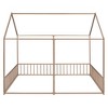 CAVINAS Double Floor Bed Twin Size Modern House-Shaped Metal Bed Frame with 2 Beds Side by Side and Guardrails for Bedroom - 4 of 4