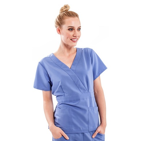 Park Ave Scrub Top Ceil Blue 2xl