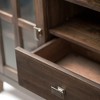 53" Solid Wood Tall Wide TV Media Stand with Handcrafted Natural Aged Brown Stain, Cord Management, and Tempered Glass Doors - 2 of 4