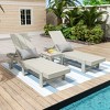 WestinTrends Ashore 2pcs Modern Poly Reclining Chaise Lounge With Wheels plus 1pc side table - 2 of 4