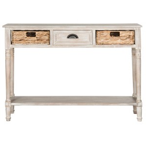 Christa Console Table with storage - Vintage White - Safavieh