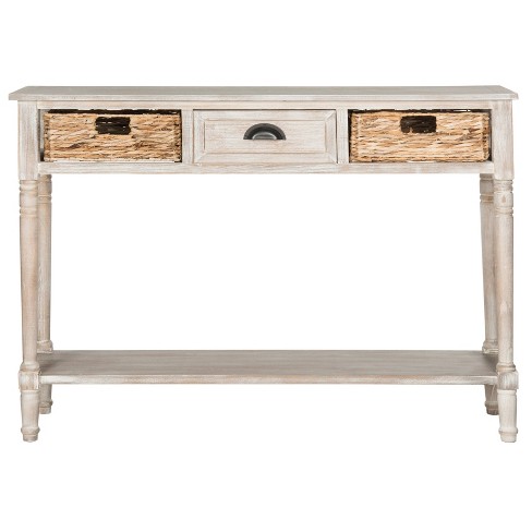 Christa Console Table With Storage, Distressed Console Table With Storage