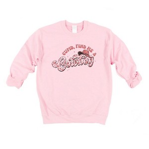 Simply Sage Market Women's Graphic Sweatshirt Cupid Find Me A Cowboy - 1 of 3
