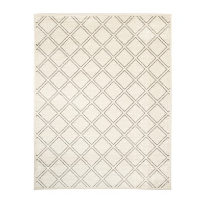 Modern Farmhouse Diamond Geometric Lattice Rustic Indoor Area Rug by Blue Nile Mills