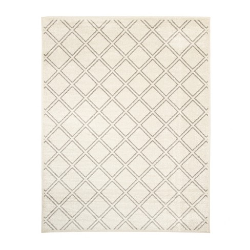 Modern Farmhouse Diamond Geometric Lattice Rustic Indoor Area Rug, 7.10 ...