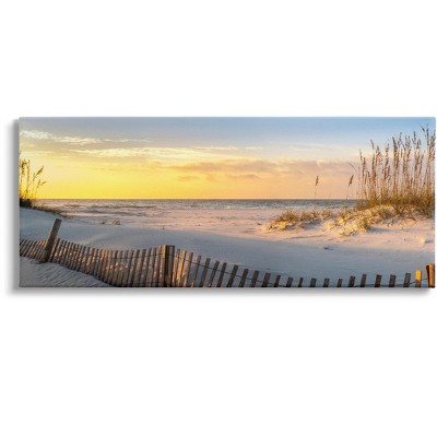 Stupell Industries Panoramic Coastal Beach Sunrise Canvas Wall Art