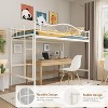 Twin Loft Bed with Adjustable Ladder&Full Safety Guardrail, Loft Bed Twin Heavy-Duty Metal Frame 400 Lbs Weight Capacity,Space Saving - 4 of 4