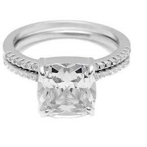 Savannah Wedding Ring Set Sterling Silver Engagement Wing Cz Band Ginger Lyne Collection - 1 of 4