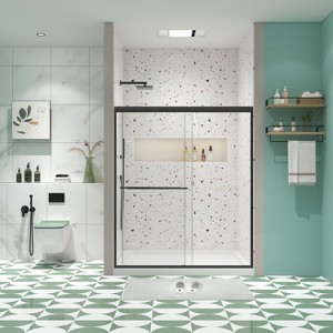 NicBex Shower Door 28.2" Wx70"H Double Bypass Bathroom Sliding Shower Door with 1/4" (6mm) Tempered Glass for Walk-in Shower - 1 of 4
