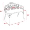Vynxaria Butterfly Design Patio Bench - Perfect for Decks and Gardens, 33.80'' W x 22.40'' D x 34.60'' H - 4 of 4