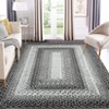 Washable Modern Braided Printed Rug Non Slip Low Pile Rug Soft Contemporary Throw Floor Cover Foldable Indoor Carpet for Living Room Bedroom - 2 of 4