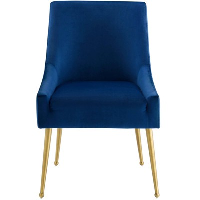 Sapphire Velvet Upholstered Dining Chair with Gold Legs