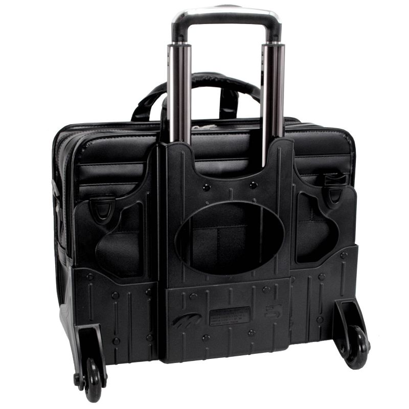 McKlein Clinton   Leather Patented Detachable Wheeled Laptop Bag - Black, 3 of 11