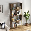 Jojoka 4 Tier Bookshelf, Modern Bookcase for CDs Books Movies, Asymmetrical Book Storage Organizer Space-Saving for Living Room - 4 of 4