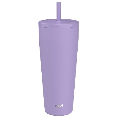 Image of Zak Designs 30 fl oz Stainless Steel Straw Tumbler Purple