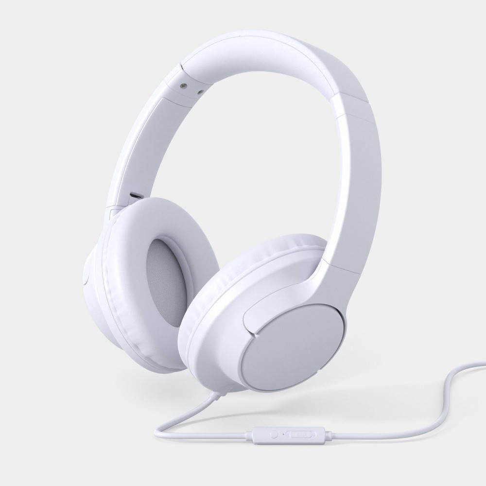 Premium Over-Ear Folding Wired Headphones - heyday™ White