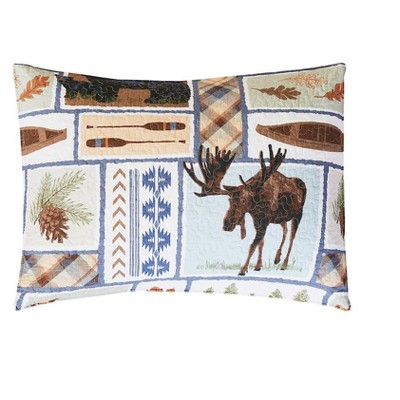 Oakley Lodge Brown Cotton Reversible Full Quilt Set