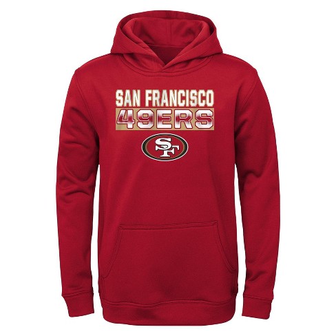 NFL San Francisco 49ers Boys' Long Sleeve Performance Hooded Sweatshirt - XS