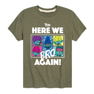 Boys' - Trolls - Here We Bro Again Branch and Brothers Short Sleeve Graphic T-Shirt - 1 of 4