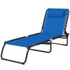 Outsunny Folding Chaise Lounge Pool Chair with 4-Position Reclining Back, Pillow, Breathable Mesh & Bungee Seat - 4 of 4