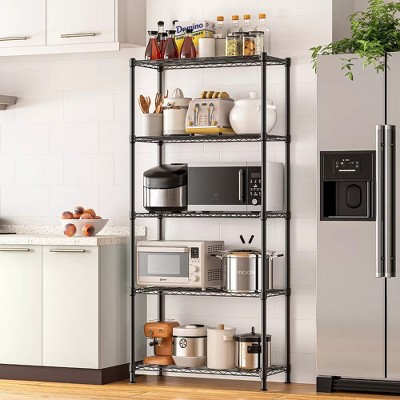 SKONYON Adjustable Metal Shelving Units – 4-Tier & 5-Tier Options, Heavy-Duty, Tool-Free Assembly