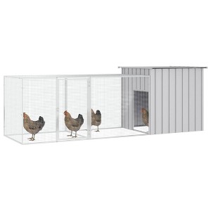 vidaXL Chicken Cage Anthracite Galvanized steel 78.7 x 35.8 x 39.4 in - 1 of 4