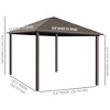 10' x 12' Hardtop Gazebo with Curtains and Netting, Permanent Pavilion Metal Single Roof Gazebo Canopy with Aluminum Frame and Hooks, for Garden - 3 of 4
