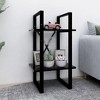 vidaXL Scandinavian 2-Tier Book Cabinet - Black, Engineered Wood and Metal, 15.7"x11.8"x27.6" - Storage Bookshelf for Books and Decorative Items - 2 of 4