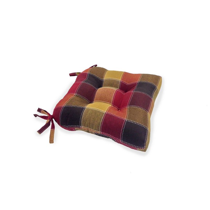 Allspice Harris Plaid Woven Plaid Chair Pads with Tiebacks (Set Of 4) - Essentials, 3 of 4