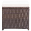vidaXL Patio Stools 2 pcs with Cushions Poly Rattan Brown - 4 of 4