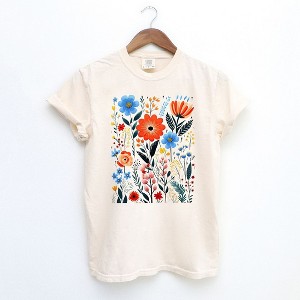 Marithe☆25SS W FLOWER SHORT SLEEVE TEE(2color) Fdt Floral Shirt Foxtrot Delta Tango Casual Retro Vneck