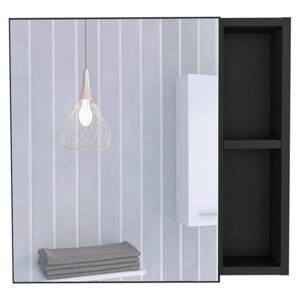 GlasFlength Decorative Wall Mirrors Bathroom Decor Cabinet Accent Mirror Vanity Mirrors Open Shelves for Bathroom Wall, Black, 19.6"*5.5"*18.6" - 1 of 4