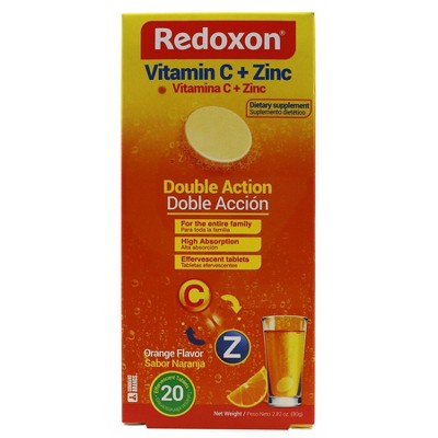 Redoxon Vitamin C + Zinc Tablets - Orange - 20ct