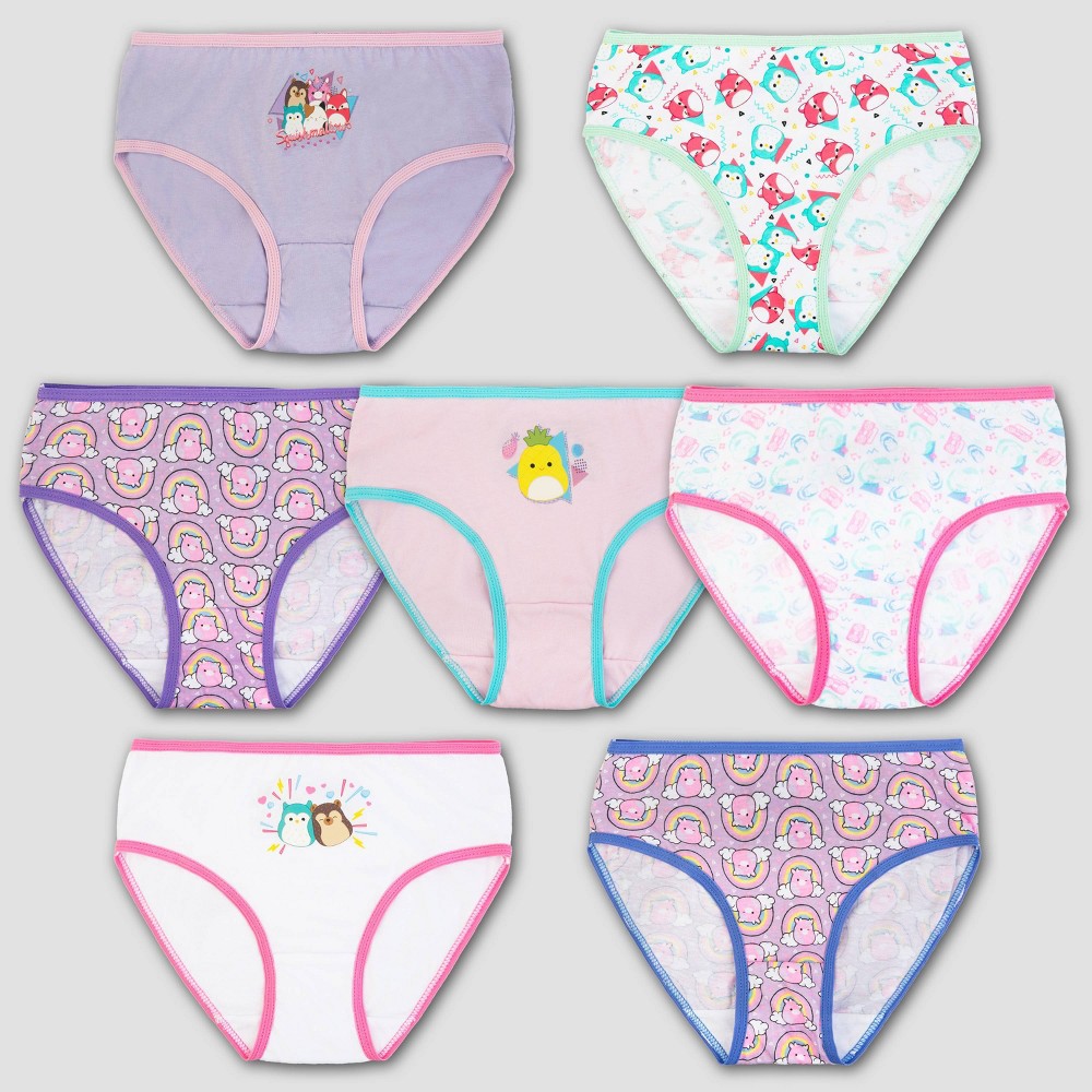 Girls' Squishmallows 7pk Briefs - 4