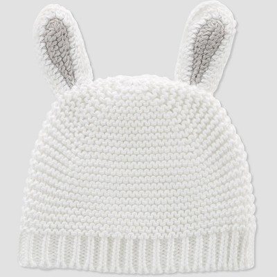 Carter's Just One You®️ Baby Bunny Cap - White/Gray 0-12M