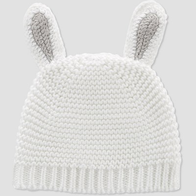 Image of Carter's Just One You®️ Baby Bunny Cap - White/Gray 0-12M