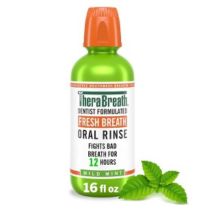 TheraBreath Fresh Breath Mouthwash - Mild Mint - 1 of 4