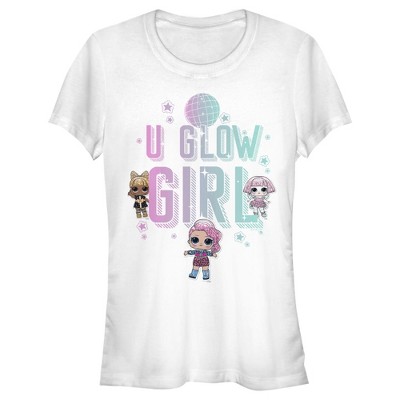 Juniors Womens L.O.L Surprise U Glow Girl Disco T-Shirt