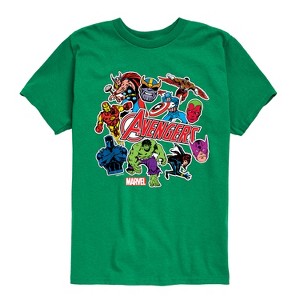 Boys' - Marvel - Avengers Stickers Style Short Sleeve Graphic T-Shirt - 1 of 4